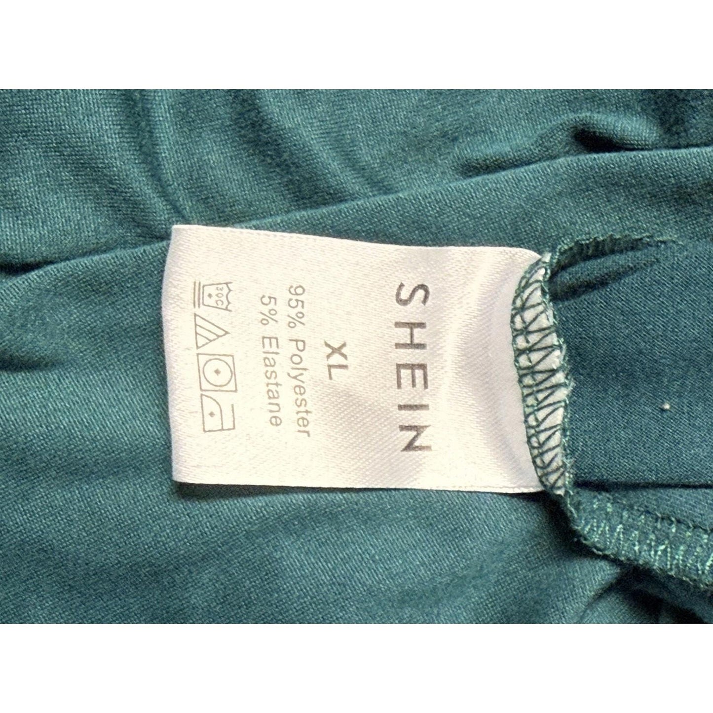Shein Teal Ruched Maternity Dress XL Long Sleeve Stretch Bodycon Midi Women's
