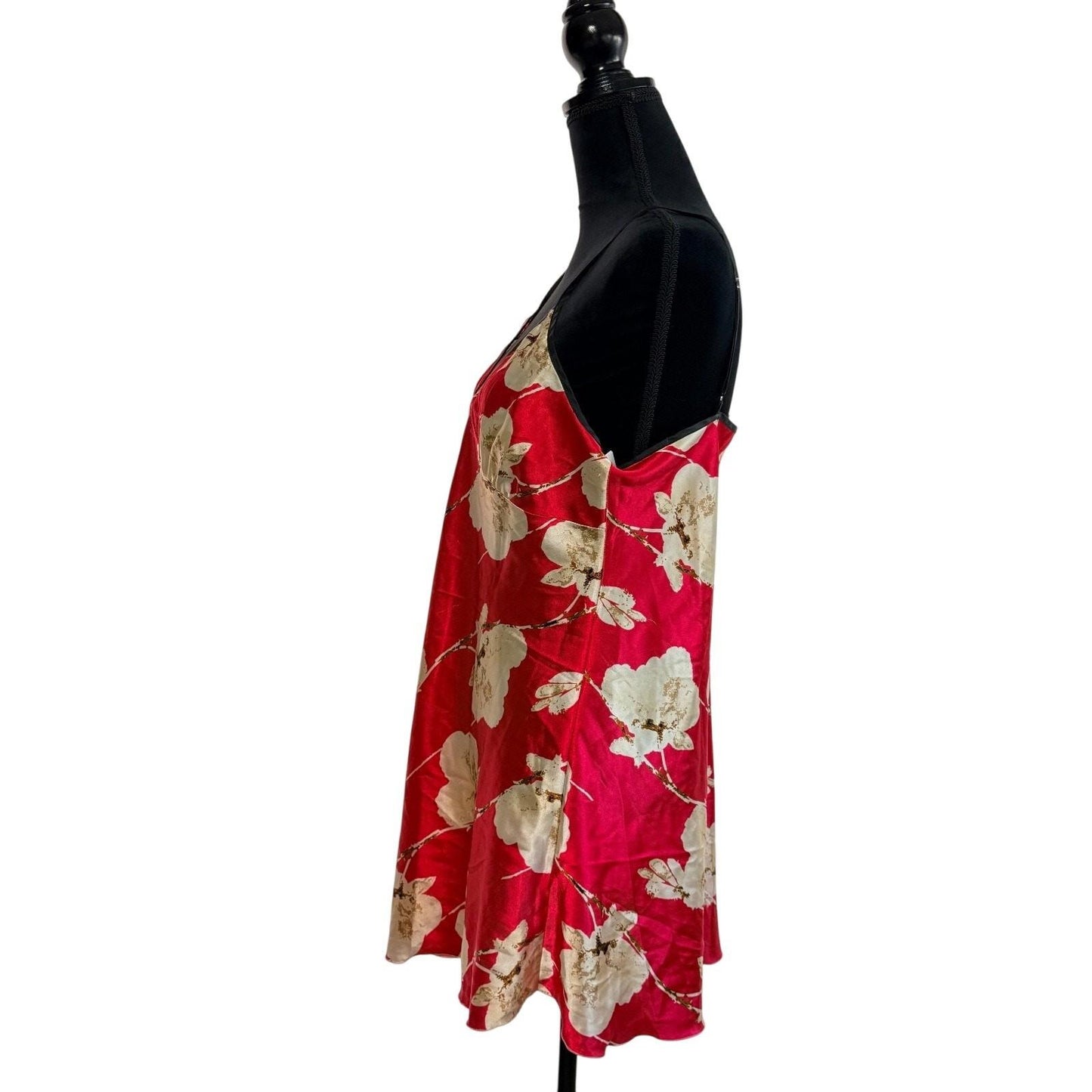 Vintage Red Y2K Victoria Secret satin flower slip / spaghetti strap dress women