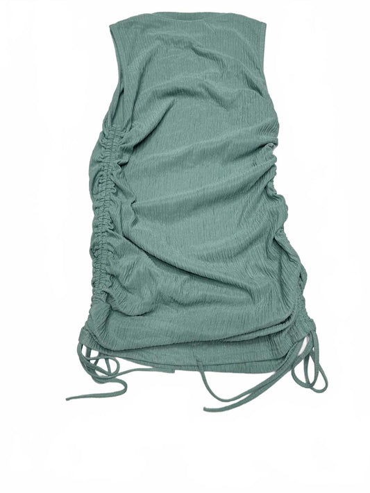 Sleeveless Ruched Drawstring Dress in Sage Green