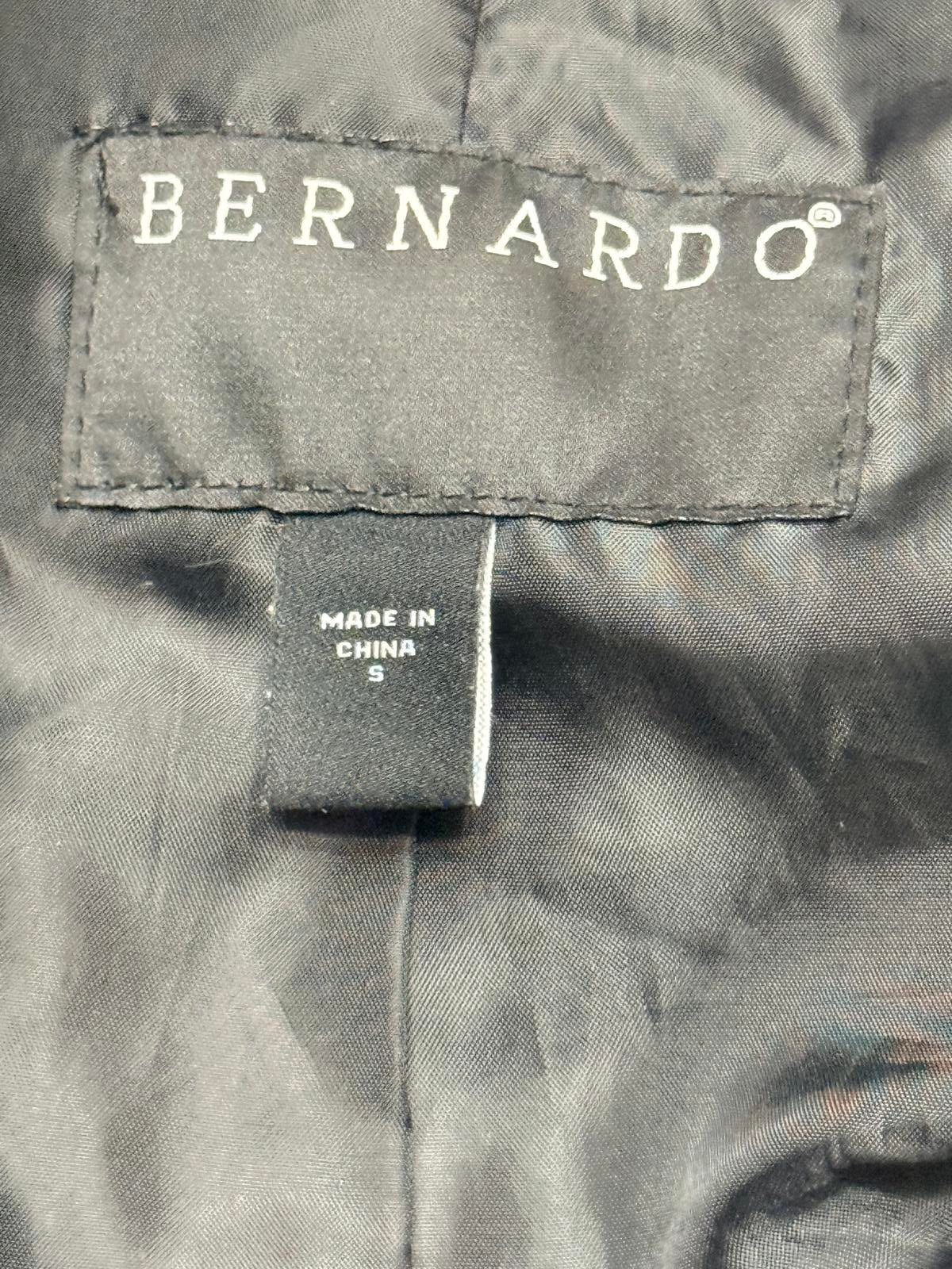 Bernardo Black Full Zip Bomber Jacket Utility Sleeve Pocket mens Size S