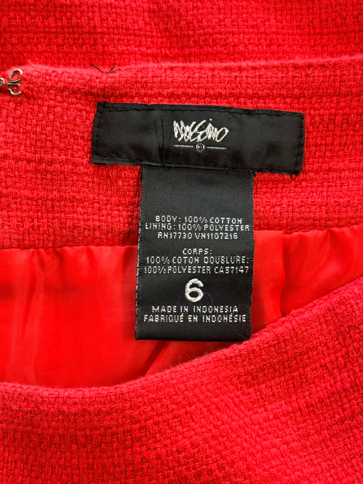 Mossimo Red Cotton Mini Skirt Size 6 Pencil Straight Holiday Coquette Core Chic
