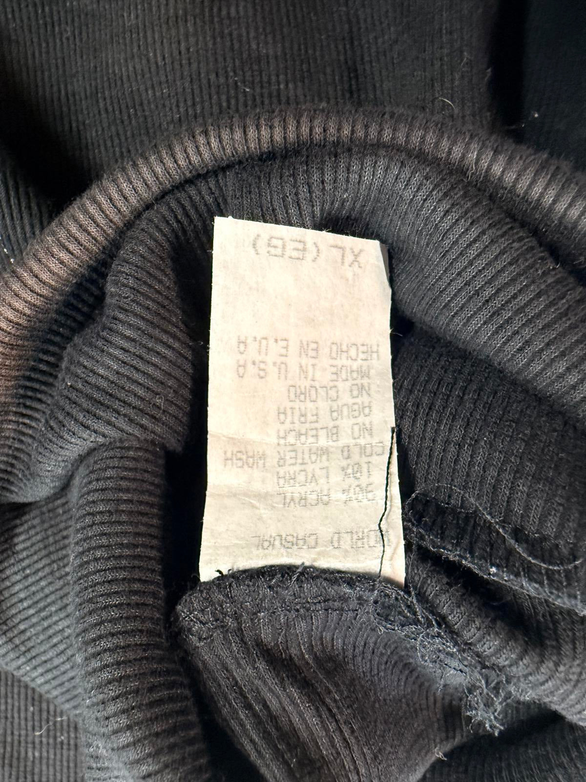 Vintage 90s Womens Black Turtleneck Shirt XL Long Sleeve