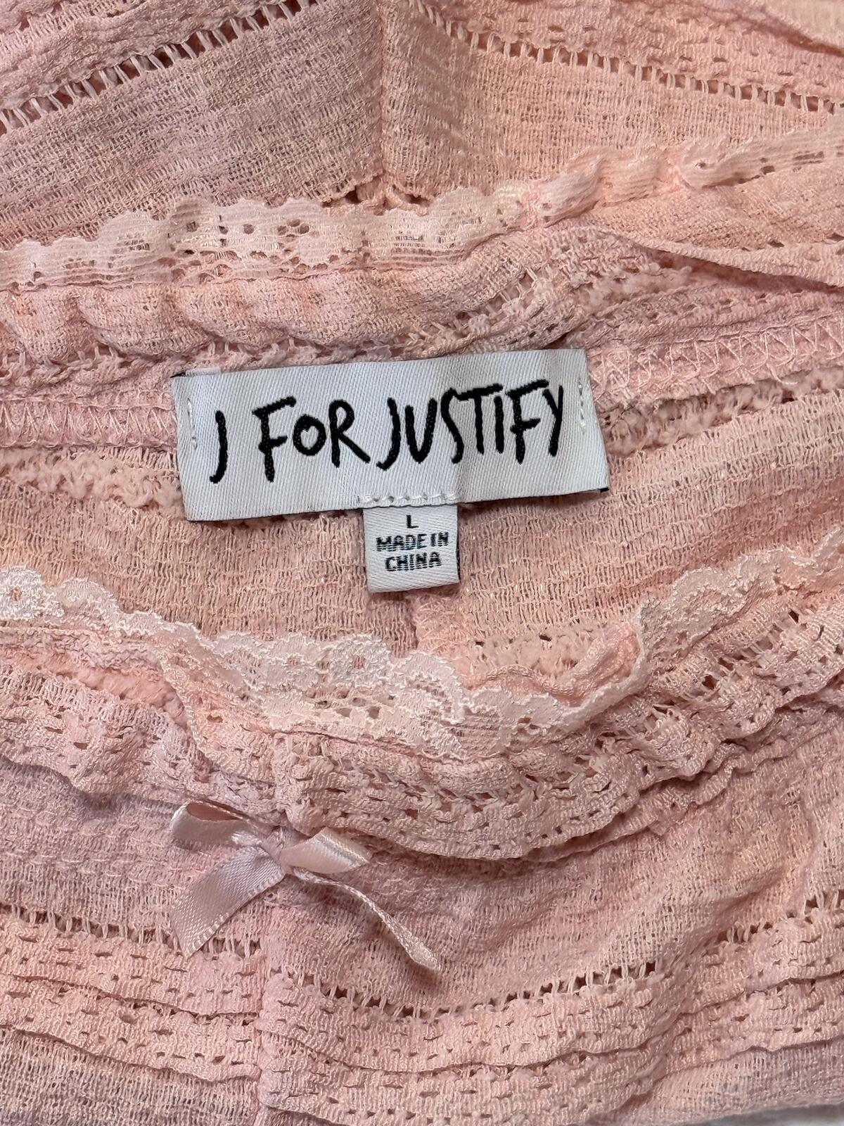 J For Justify Mauve Textured Eyelet Lounge Shorts Pajama Bottoms Pink Size L