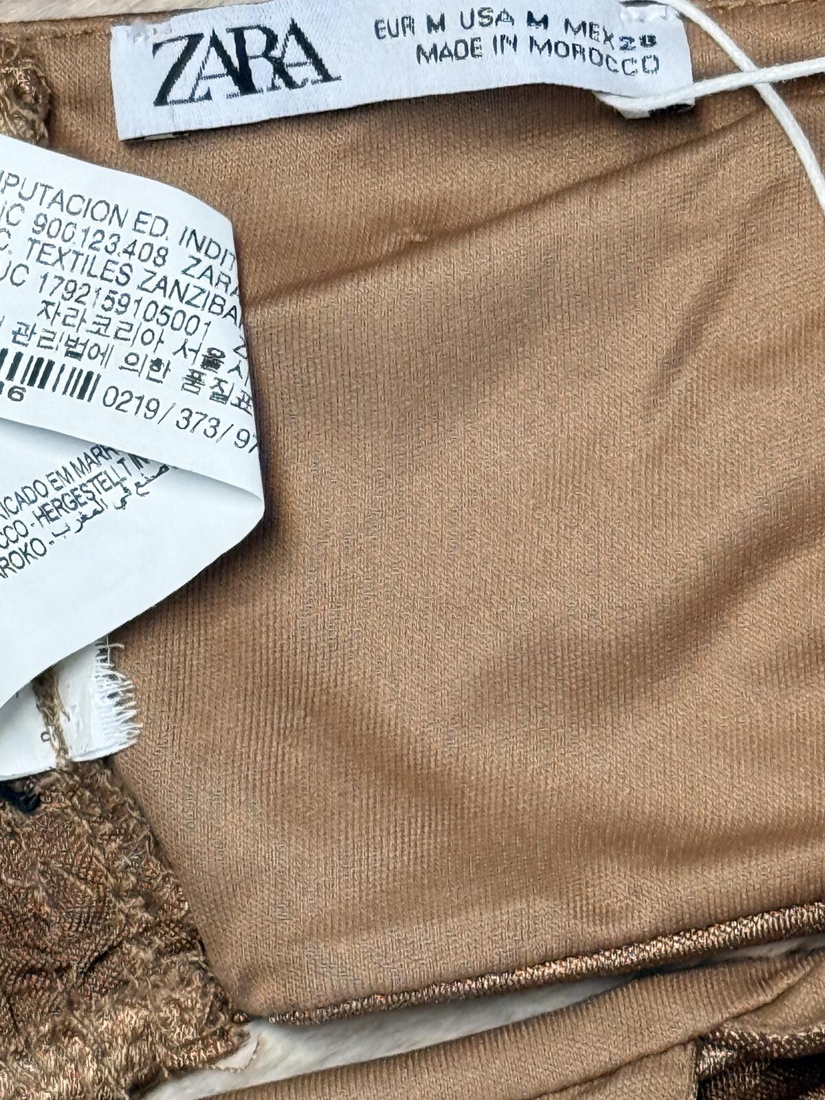Zara NWT Brown Velvet Bralette V-Neck Crop Top S Coquette Whimsygoth Y2K