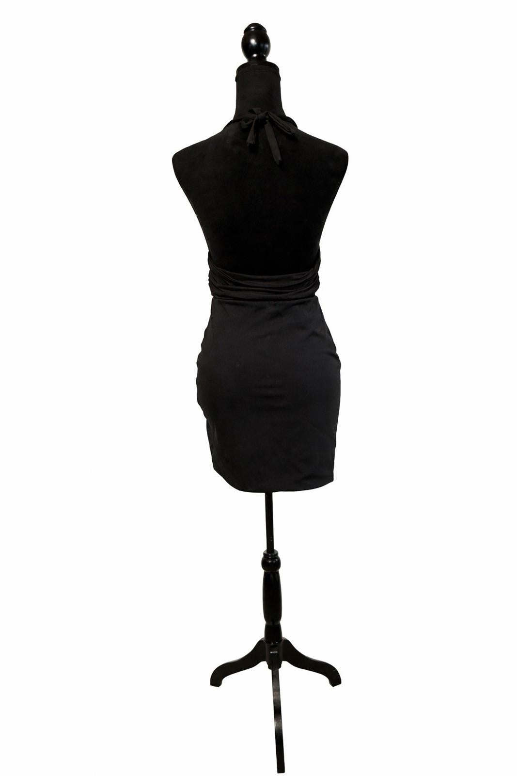 Women’s 2 Piece Black Halter Top and Stretchy Skirt Set Az Large New No Tags L