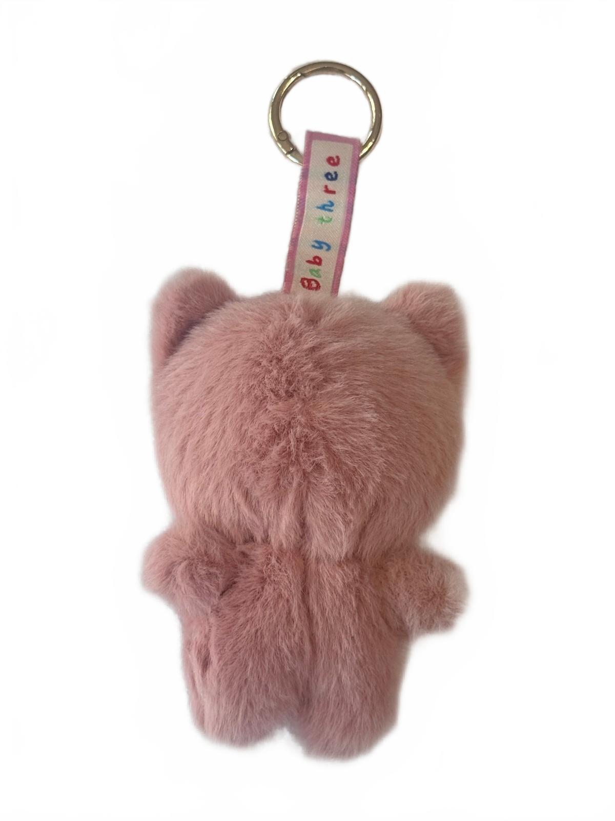 Popmart Baby Plush Keychain Pink Furry Cute Doll Accessory Y2K Trendy Charm