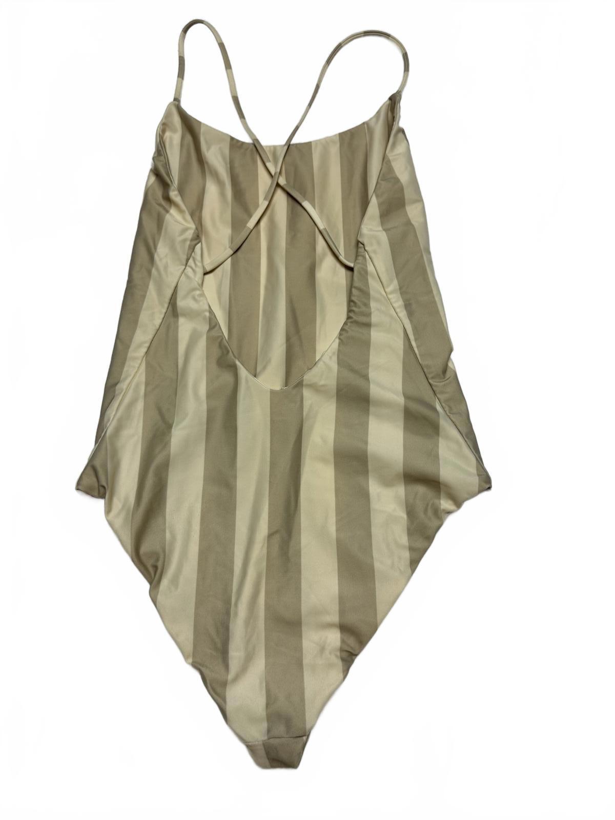 Stussy Striped One-Piece Swimsuit with Cross Back Straps size S