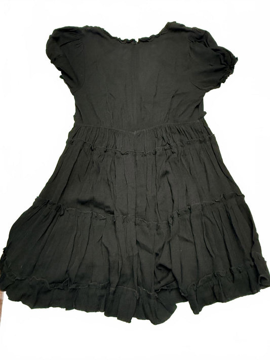 Justify Black Short Sleeve Dress with Ruffle Detail