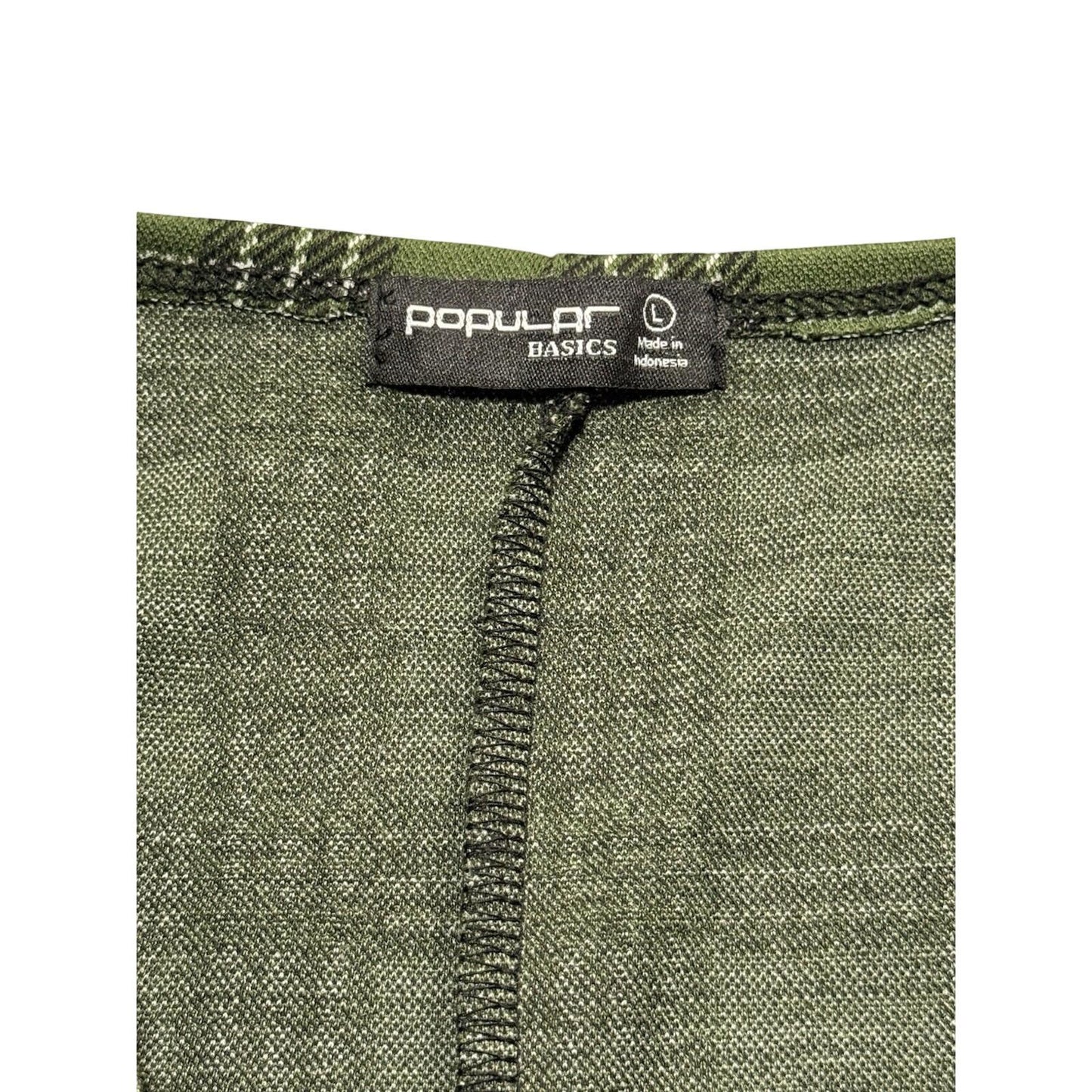 Popular Basics Green Plaid Bodycon Dress Womens Size L Sleeveless Stretch Casual