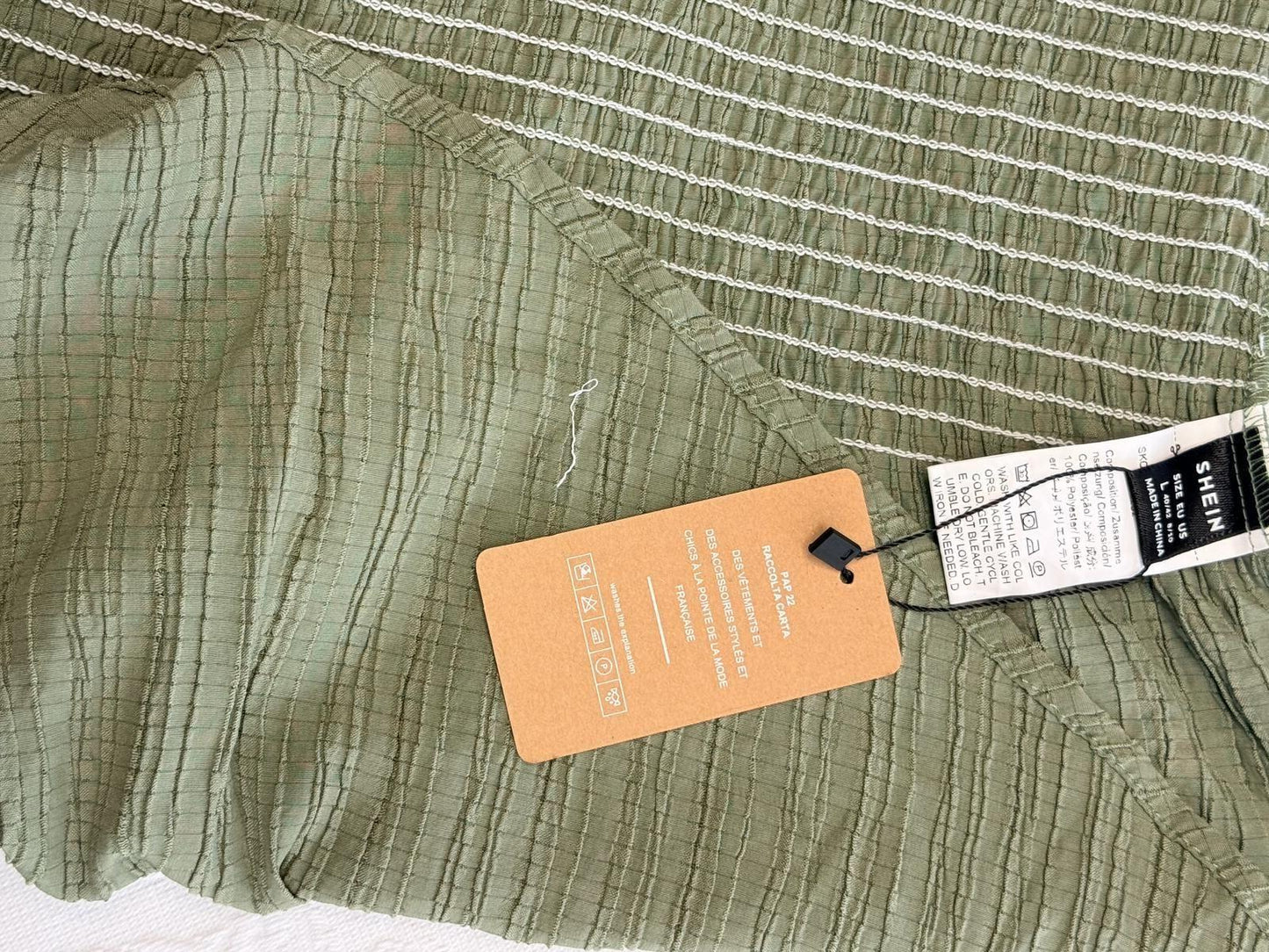 Shein NWT Olive Green Smocked Tube top size large