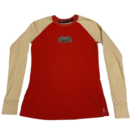 Harley-Davidson Raglan Long Sleeve Shirt Women’s XS RedTan 1903 Logo Graphic Tee