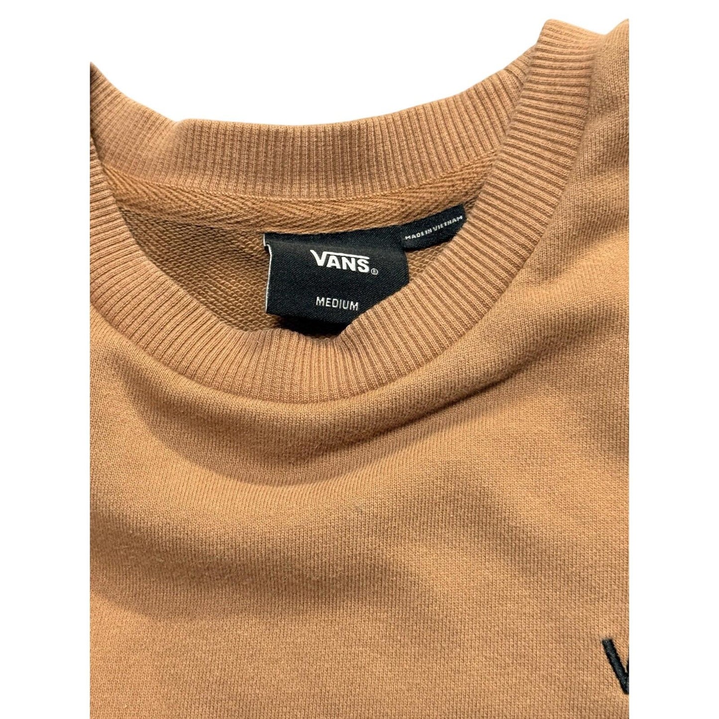VANS Crewneck Sweatshirt Men’s Medium Tan Brown Classic Logo Skate Pullover M