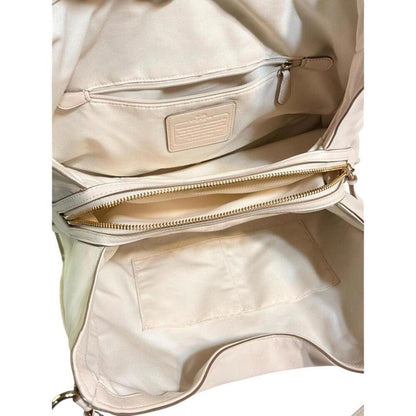 Coach Restored Madison Carlyle Shoulder Bag Cream Leather Gold Hardware ToteHobo