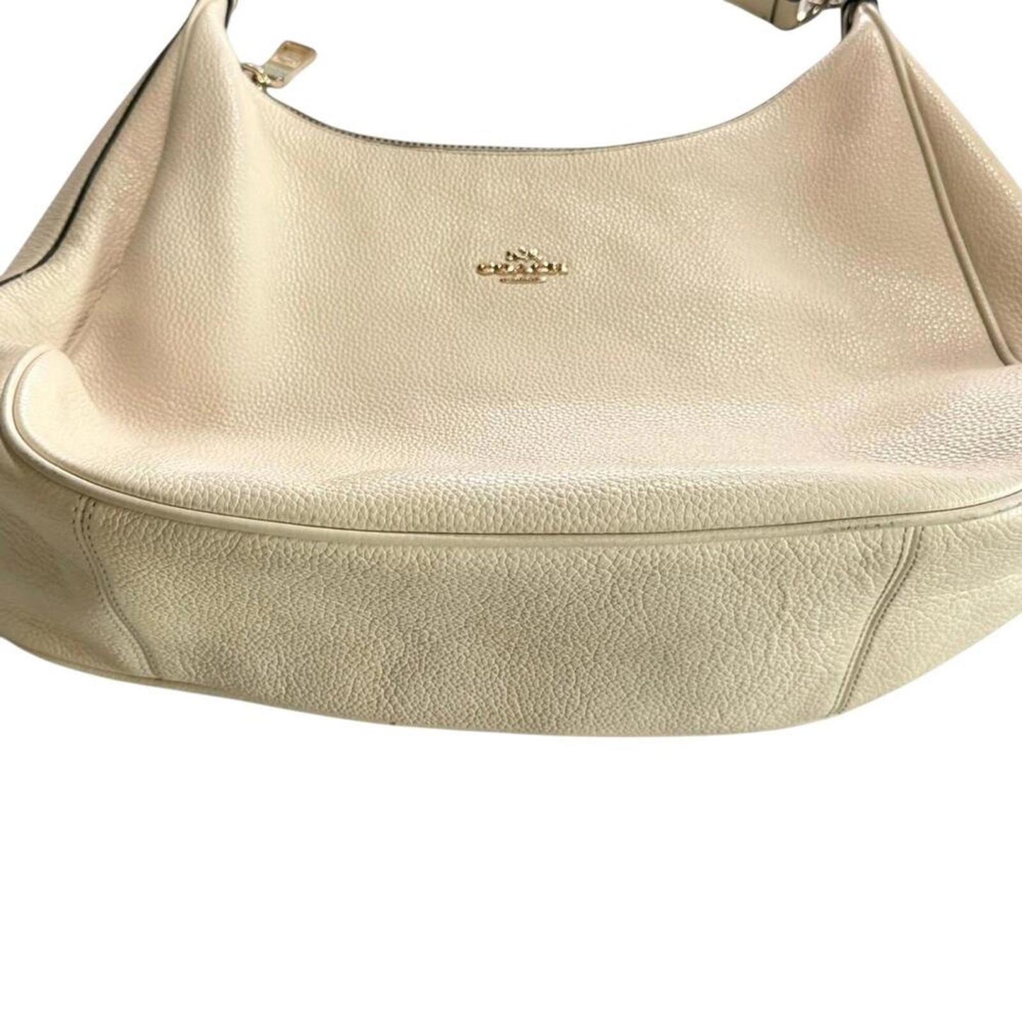 Vintage Y2K COACH Cream Leather Shoulder Bag Hobo Purse Minimalist Quiet Luxury