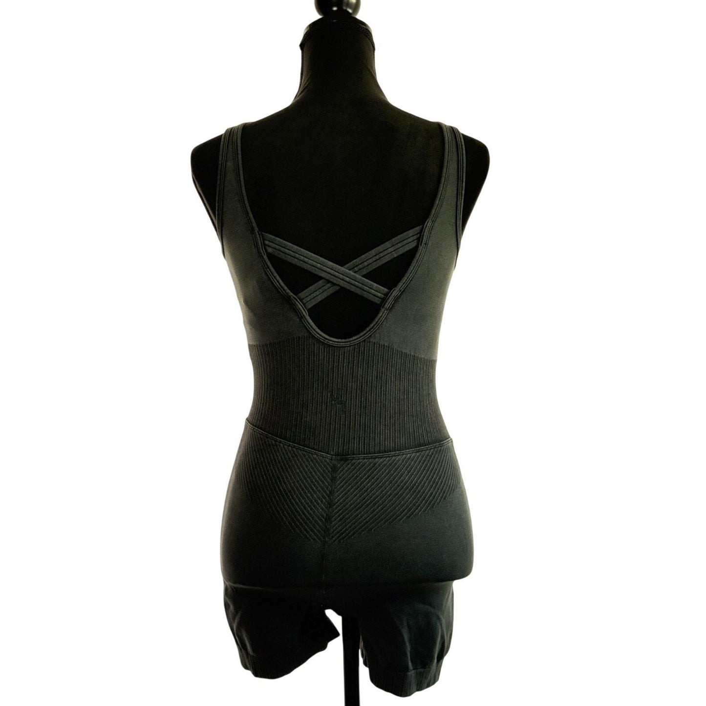 Yoga Bodysuit Gym Play suit by a Joylab Size medium Gray Tank Short Jumpsuit