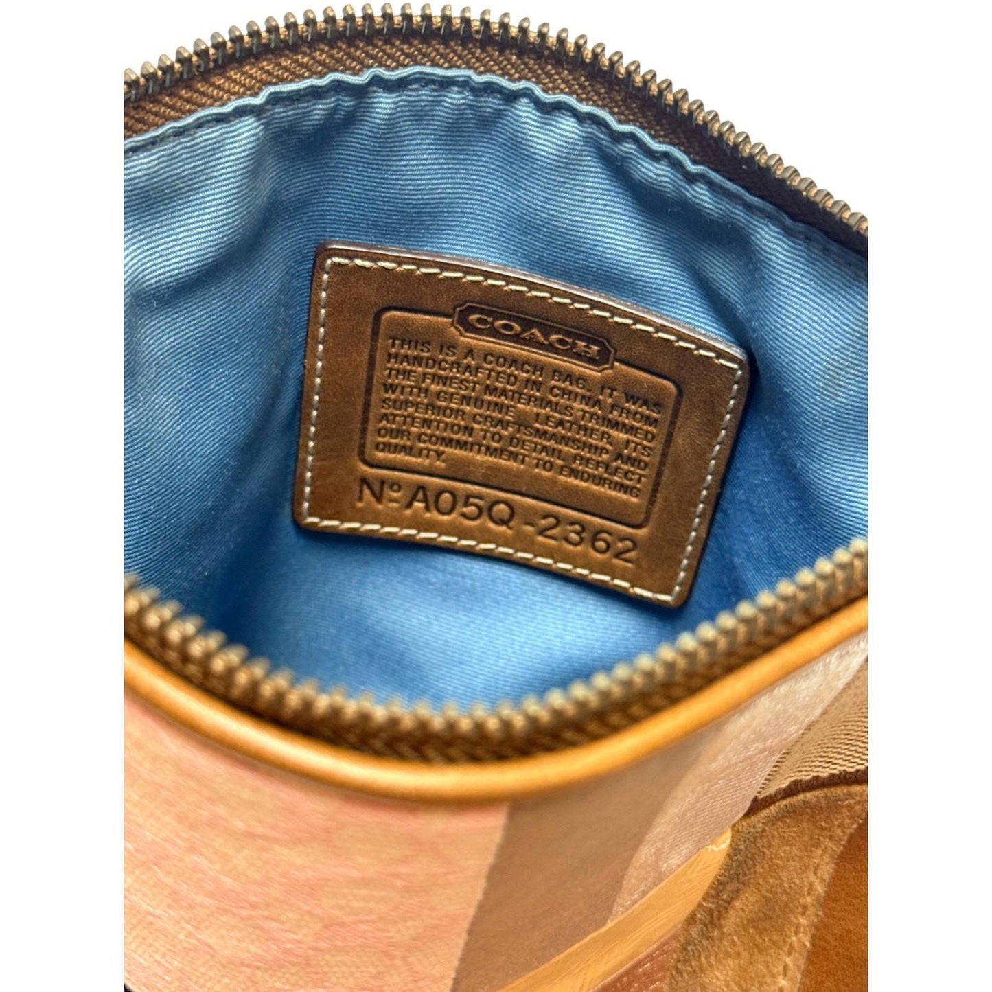 Coach Patchwork Crossbody Bag Multicolor Leather Canvas Purse Womens Y2K