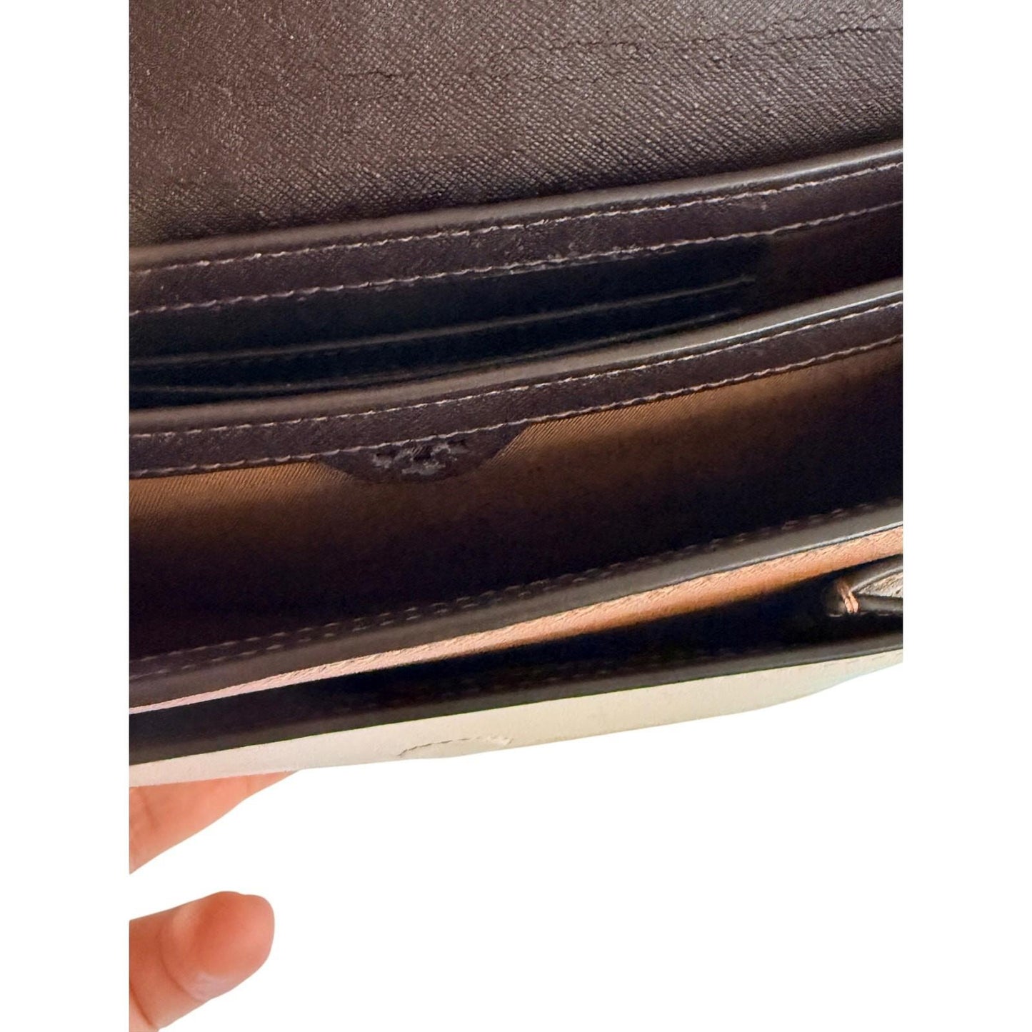 Tory Burch Black Brown Croc Embossed Leather ChainCrossbody Bag Purse