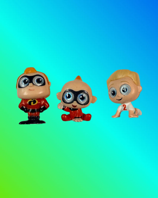 Disney Doorables Incredibles Lot - Mr. Incredible, Baby Jack-Jack, Dash #2 Rare