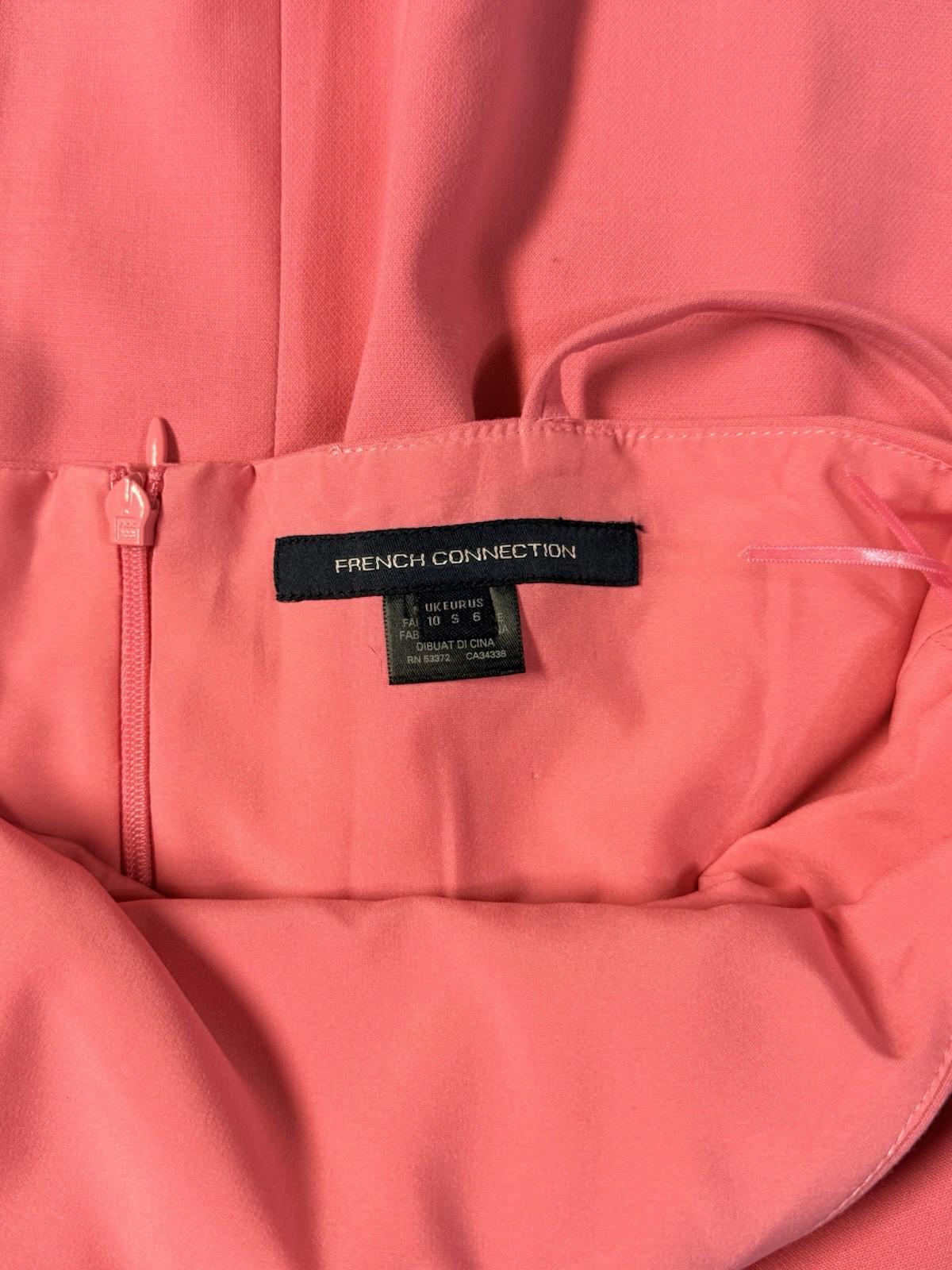 French Connection Coral Pink Halter Dress Women’s US 6 UK 10 Sleeveless Zip Back