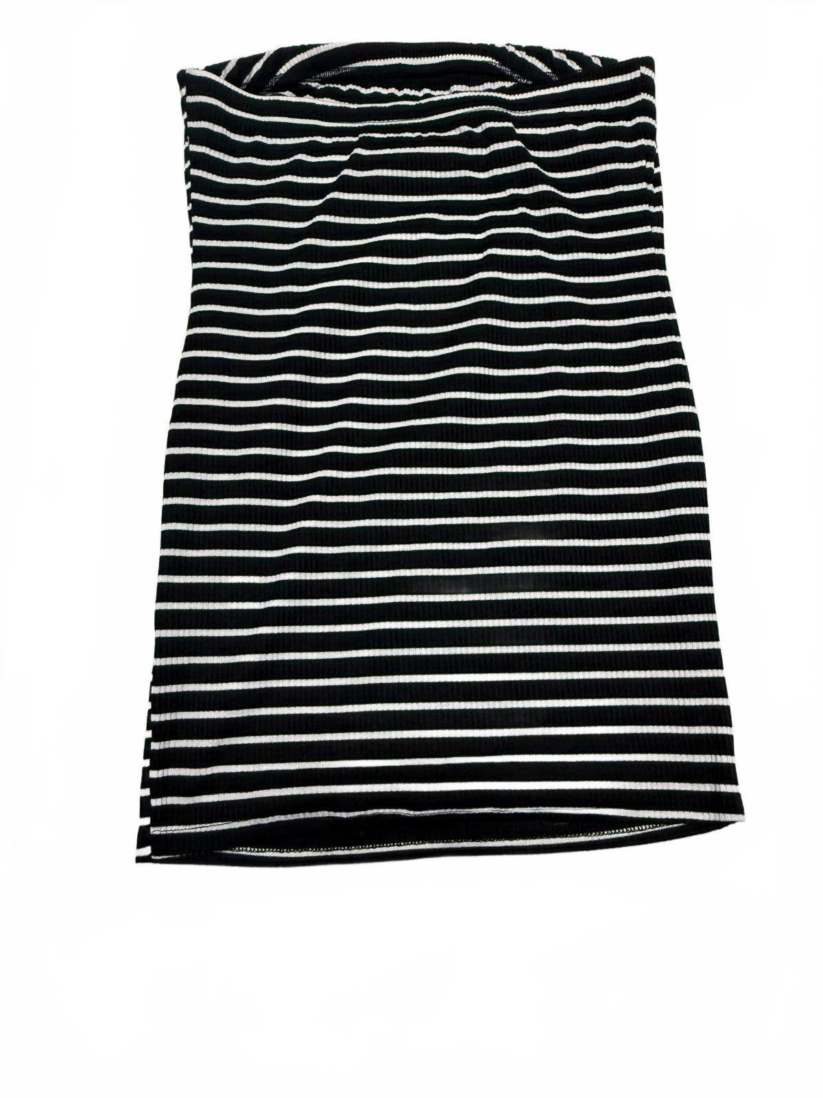 Shein Black and White Striped Mini Dress - Bodycon Short Sleeve Grunge S