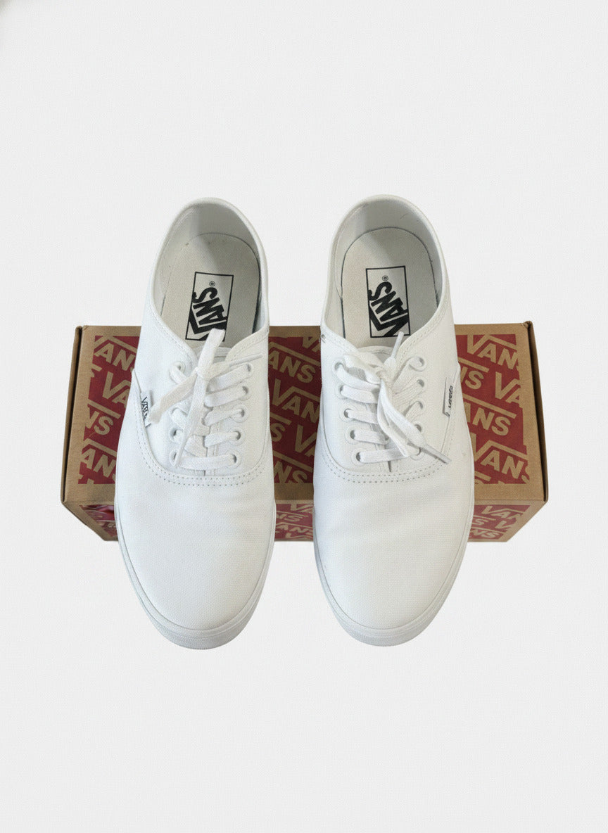 Vans Authentic Lowpro White Canvas Sneakers Men's Size 7 Women's 8.5