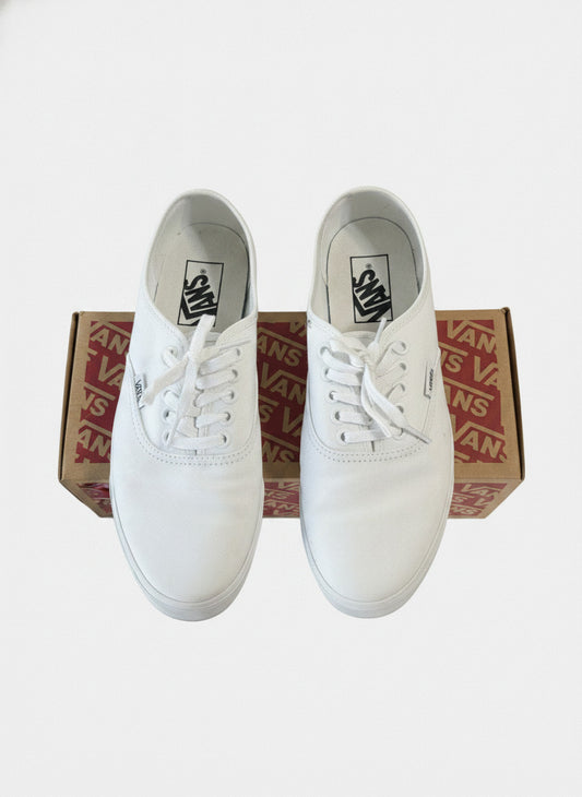 Vans Authentic Lowpro White Canvas Sneakers Men's Size 7 Women's 8.5