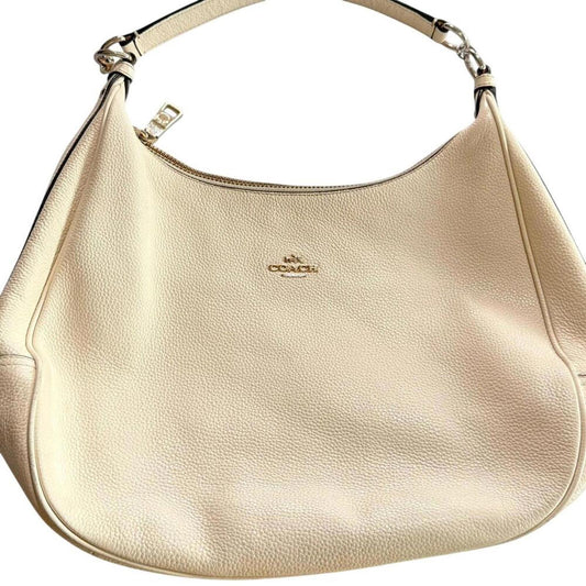 Vintage Y2K COACH Cream Leather Shoulder Bag Hobo Purse Minimalist Quiet Luxury