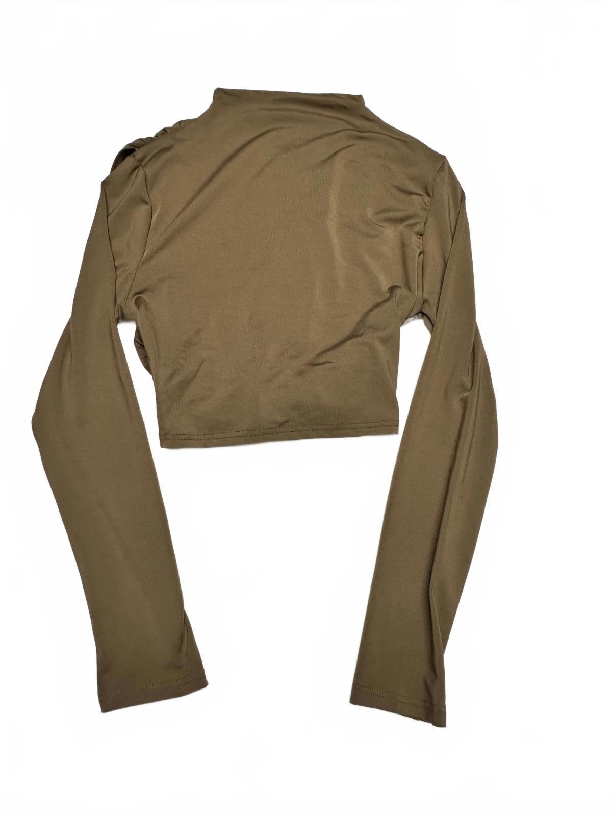 SHEIN Olive Green Long Sleeve Crop Top size L