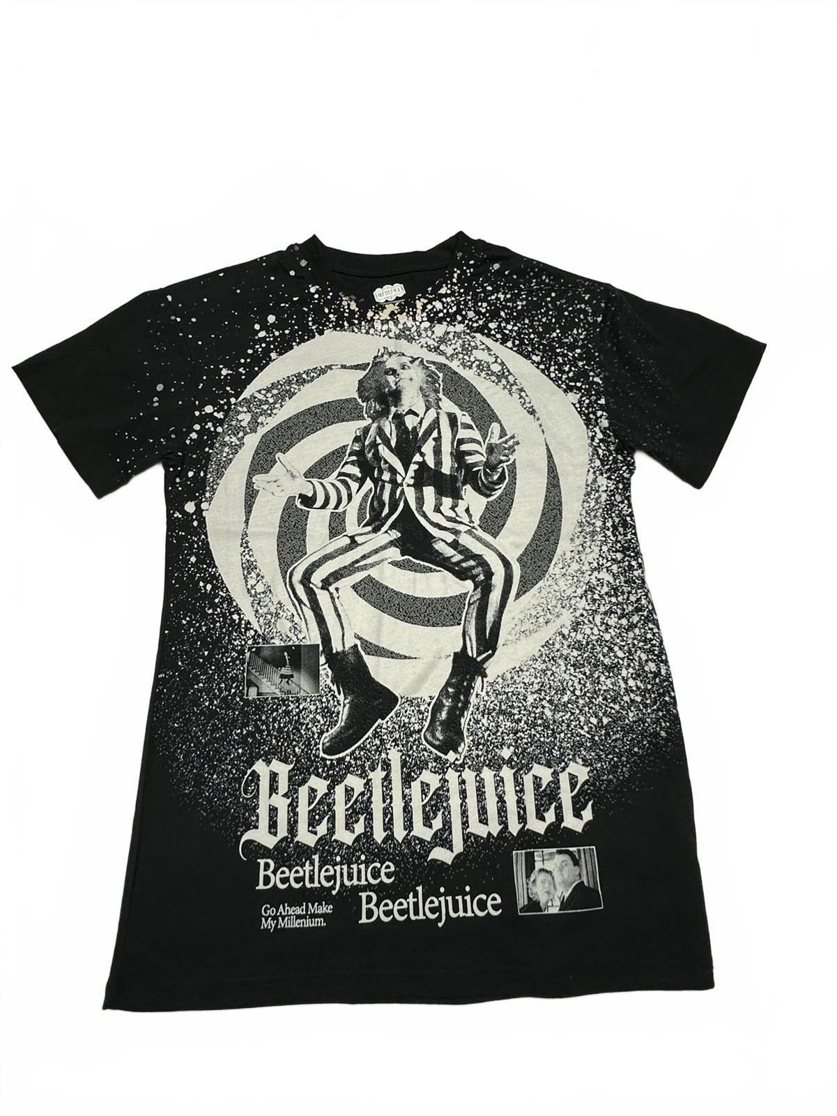 Beetlejuice Graphic Black T-Shirt with Splatter Design