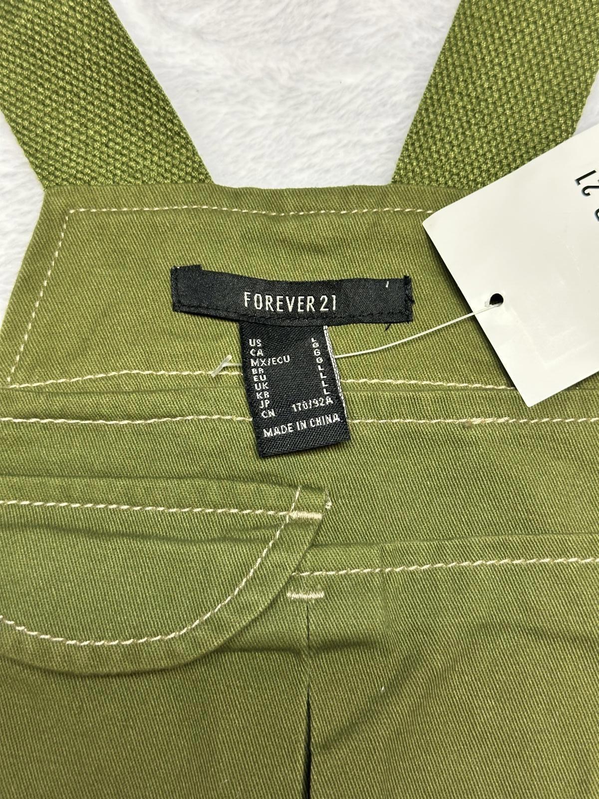Forever 21 Olive Green Crop Overalls Top