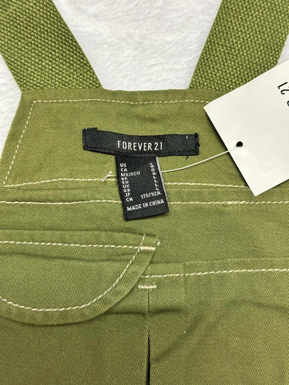Forever 21 Olive Green Crop Overalls Top