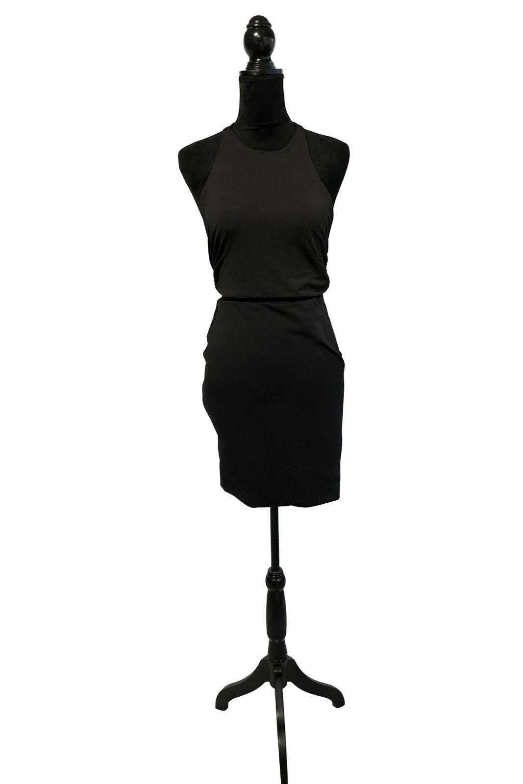 Women’s 2 Piece Black Halter Top and Stretchy Skirt Set Az Large New No Tags L