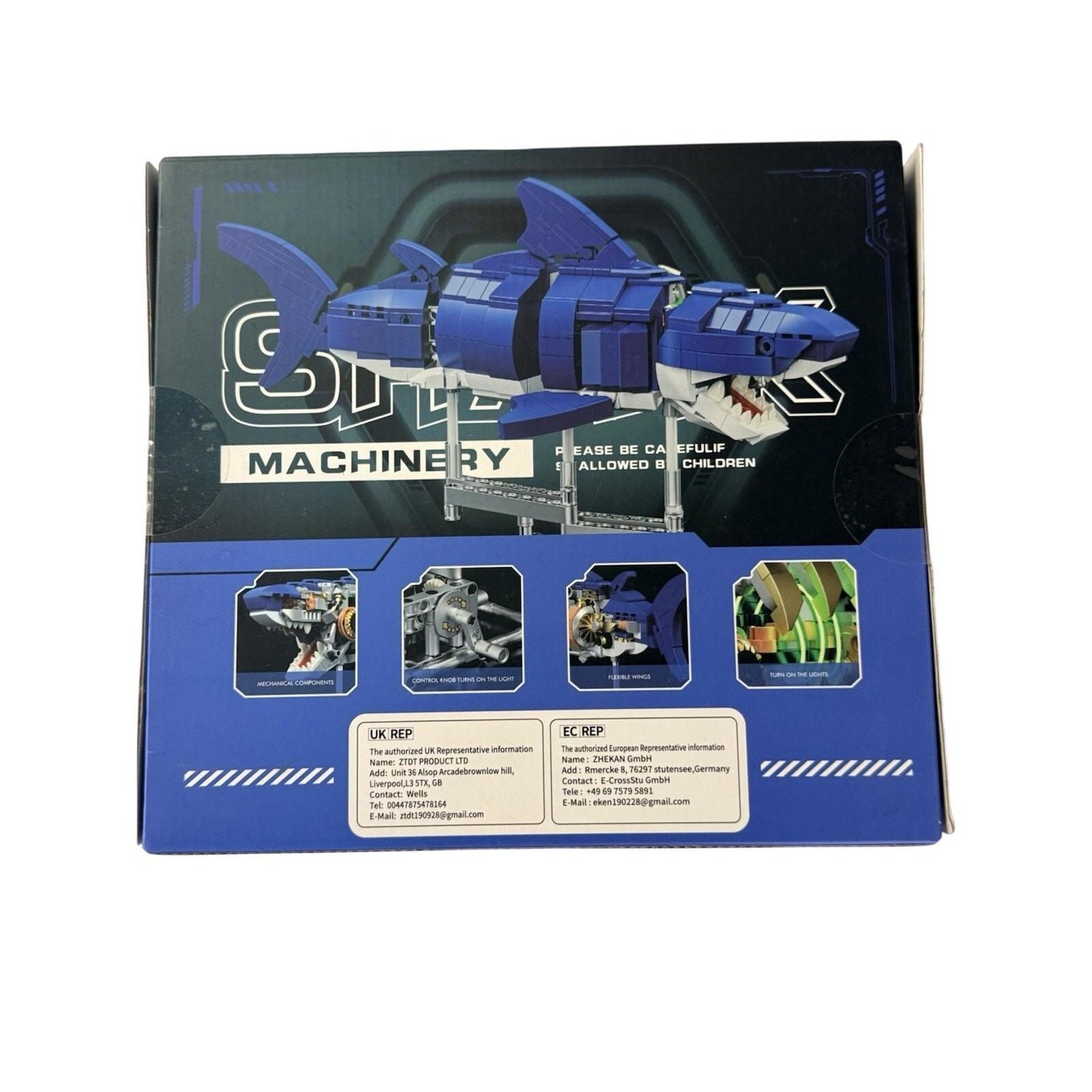 Mechanical Shark Building Set, 687 PCS Ocean Animal Building Blocks Toy Gift