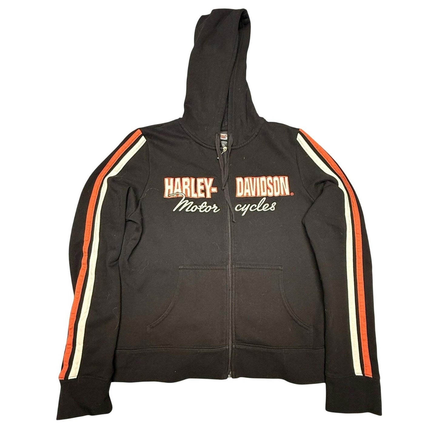 Harley-Davidson women's Zip-Up Hoodie Size L Black Motorcycles Logo sweater