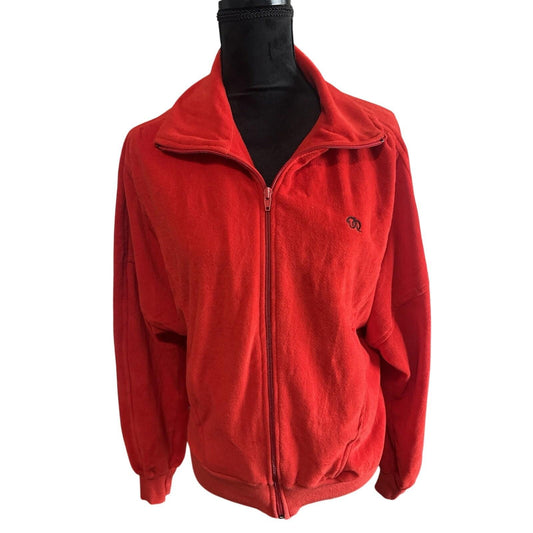 Vintage Oscar de la Renta Full Zip Velour Track Jacket Womens Size Medium Teal