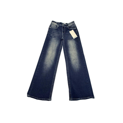 Telepatía Women’s Wide Leg Jeans Size 7/28 Mid Rise Rhinestone Pockets Y2k Style
