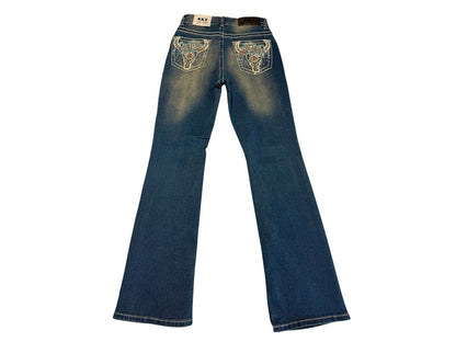 SKY Premium Collection Women’s Bootcut Jeans Size 7/28 Embellished Pockets NWT