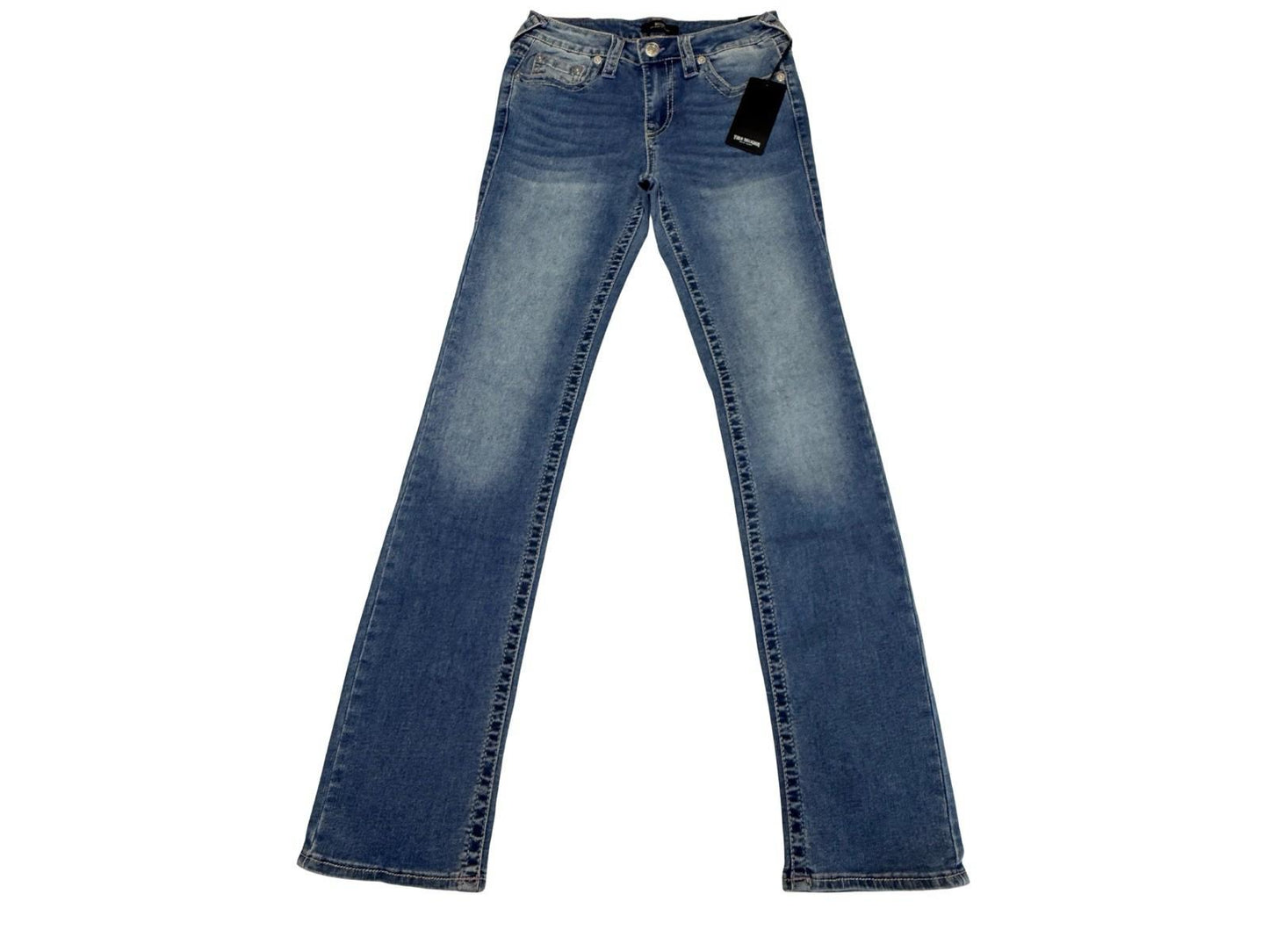 True Religion Billie Straight Jeans Women W26 Mid Rise Blue Denim Y2K Women