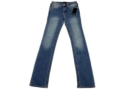 True Religion Billie Straight Jeans Women W26 Mid Rise Blue Denim Y2K Women