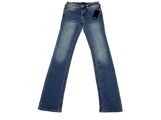 True Religion Billie Straight Jeans Women W26 Mid Rise Blue Denim Y2K Women
