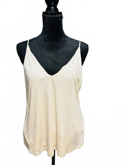 H&M Cream Satin Camisole Top, Size M