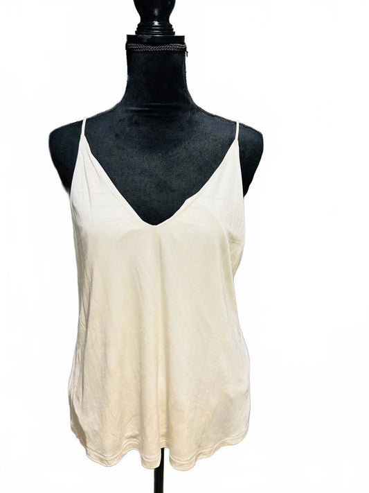 H&M Cream Satin Camisole Top, Size M