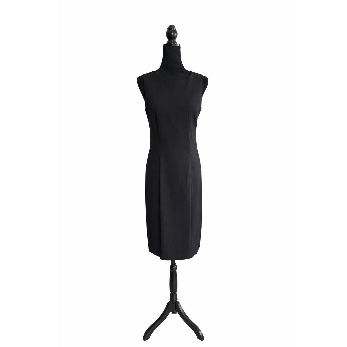 AB Studio Black Sleeveless Sheath Dress Women’s Size 10 Classic Midi Dress