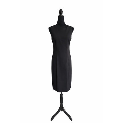 AB Studio Black Sleeveless Sheath Dress Women’s Size 10 Classic Midi Dress