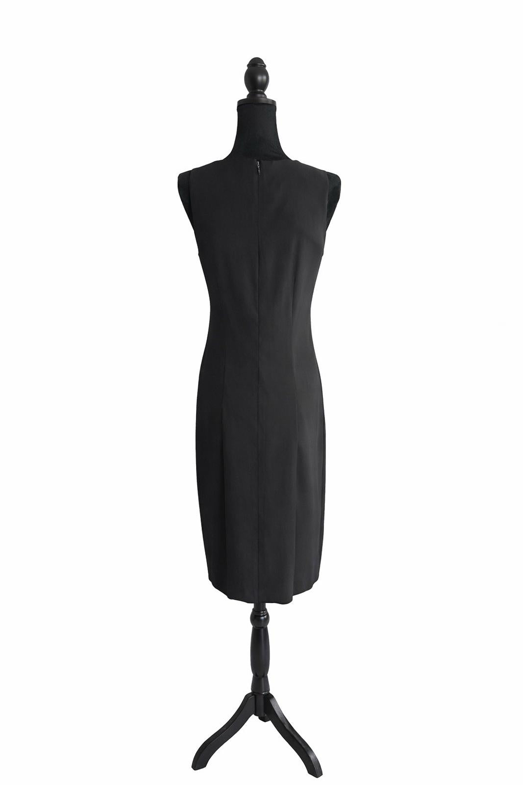 AB Studio Black Sleeveless Sheath Dress Women’s Size 10 Classic Midi Dress