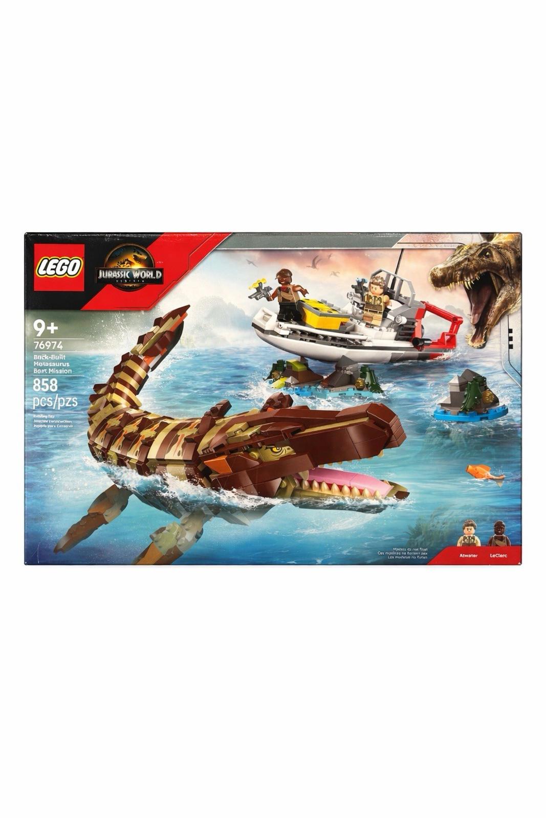 new ~ LEGO Jurassic World Mosasaurus Boat Mission Dinosaur Brick-Built #76974