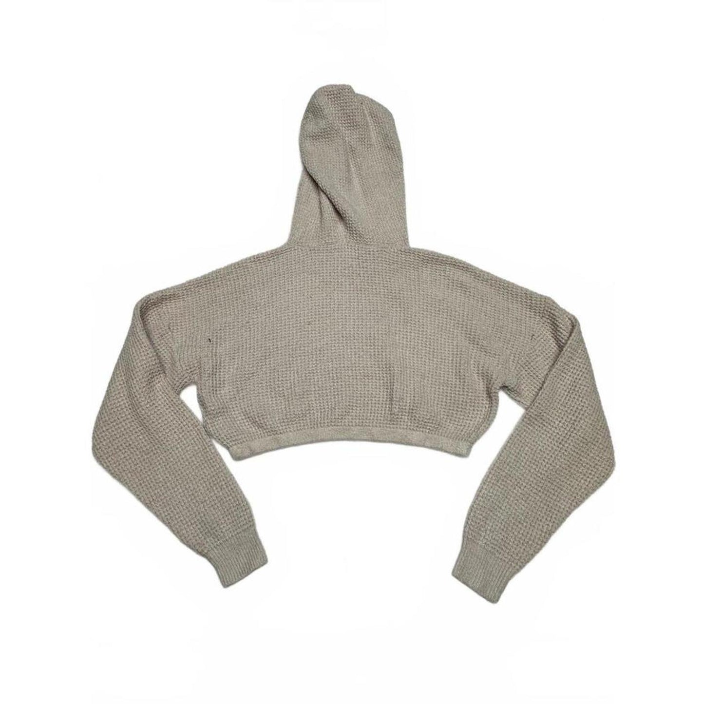 Aeropostale Women's XS Cropped Hoodie Sweater Beige Knit