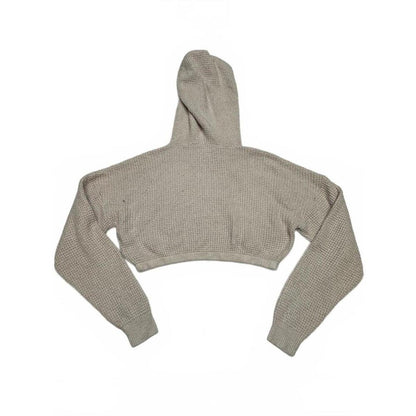Aeropostale Women's XS Cropped Hoodie Sweater Beige Knit