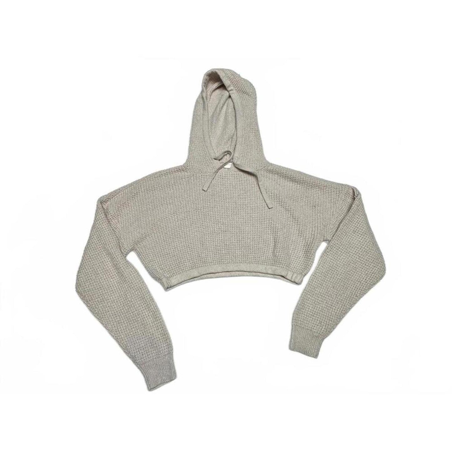 Aeropostale Women's XS Cropped Hoodie Sweater Beige Knit