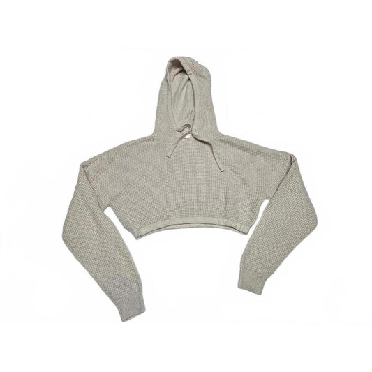 Aeropostale Women's XS Cropped Hoodie Sweater Beige Knit
